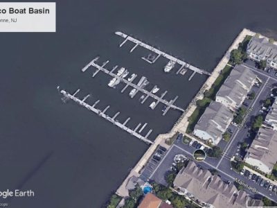 aerial view of marina