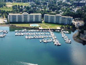 Aerial view of Captain's Cove marina